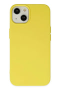 Mey İthalat® iPhone 14 Kılıf Nano içi Kadife Silikon - Sarı