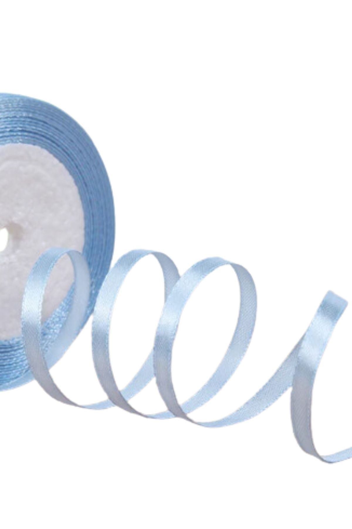 Saten Kurdele 6 Mm Bebe Mavisi 2 Metre