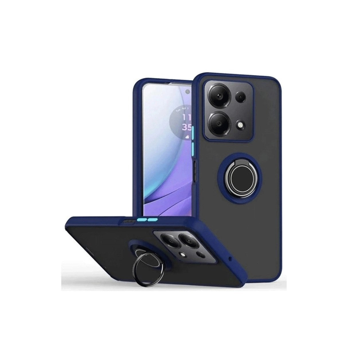 Mey İthalat® Redmi Note 13 Pro 4G Montreal Yüzüklü Silikon Kapak - Lacivert