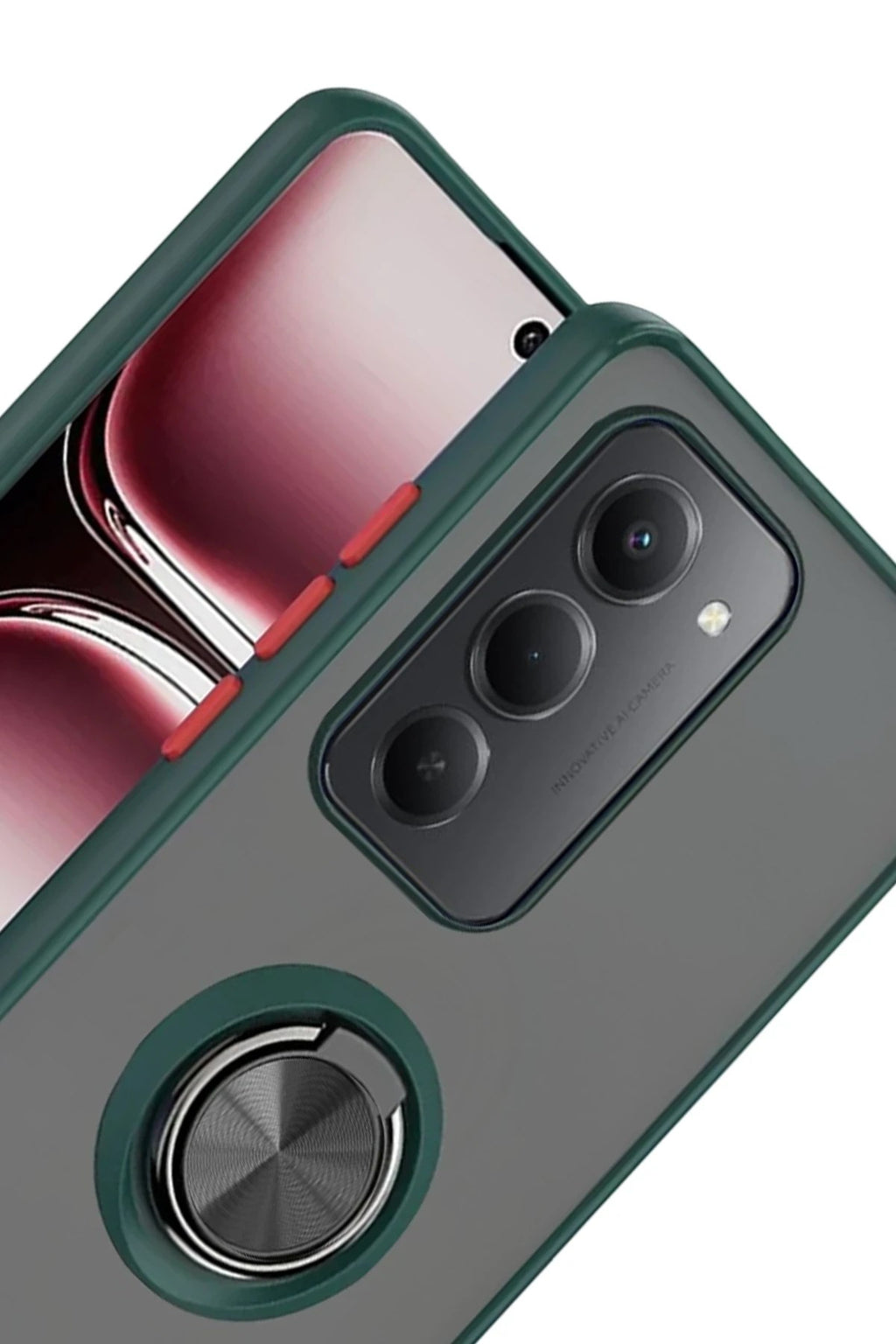 Mey İthalat® Redmi 15 4G Montreal Yüzüklü Silikon Kapak - Yeşil