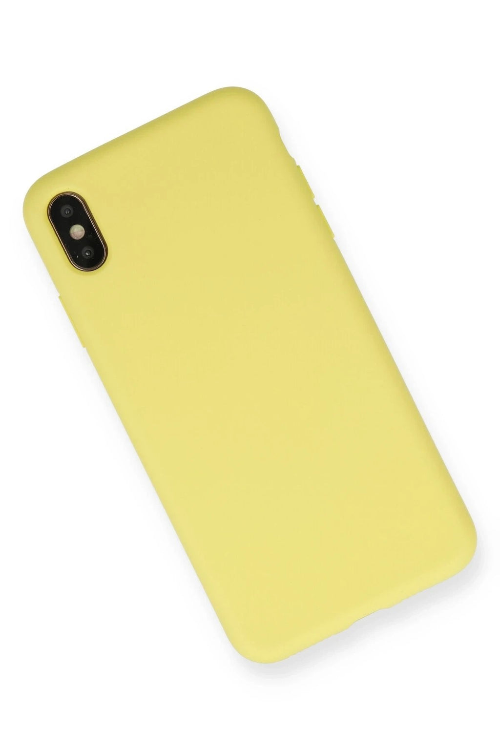 Mey İthalat® iPhone XS Max Kılıf Nano içi Kadife Silikon - Mat Sarı