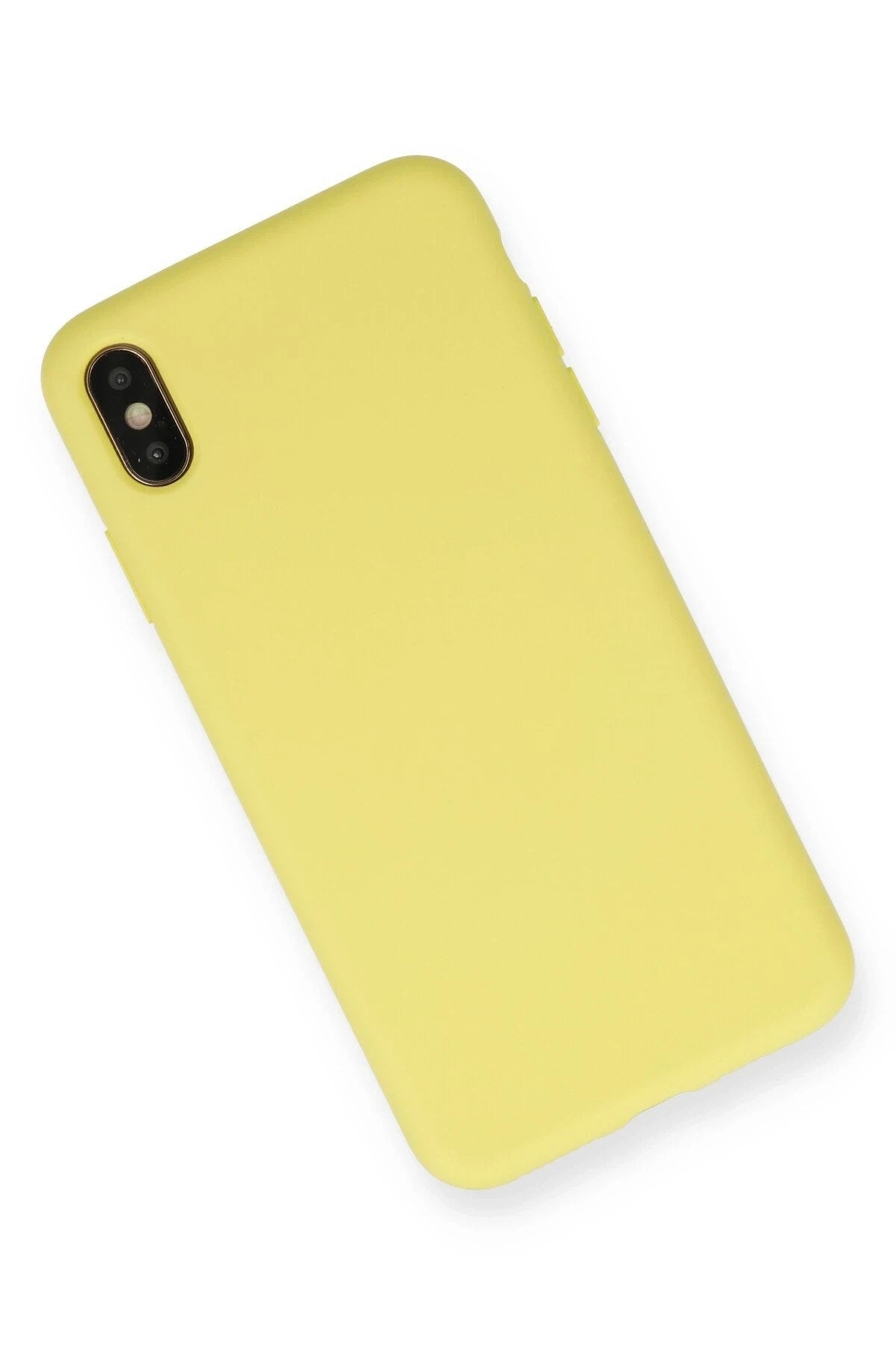 Mey İthalat® iPhone XS Max Kılıf Nano içi Kadife Silikon - Mat Sarı