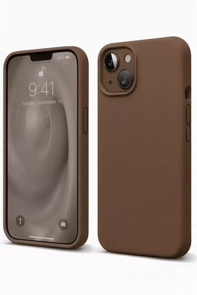 Mey İthalat® iPhone 14 Kılıf First Silikon - Kahverengi