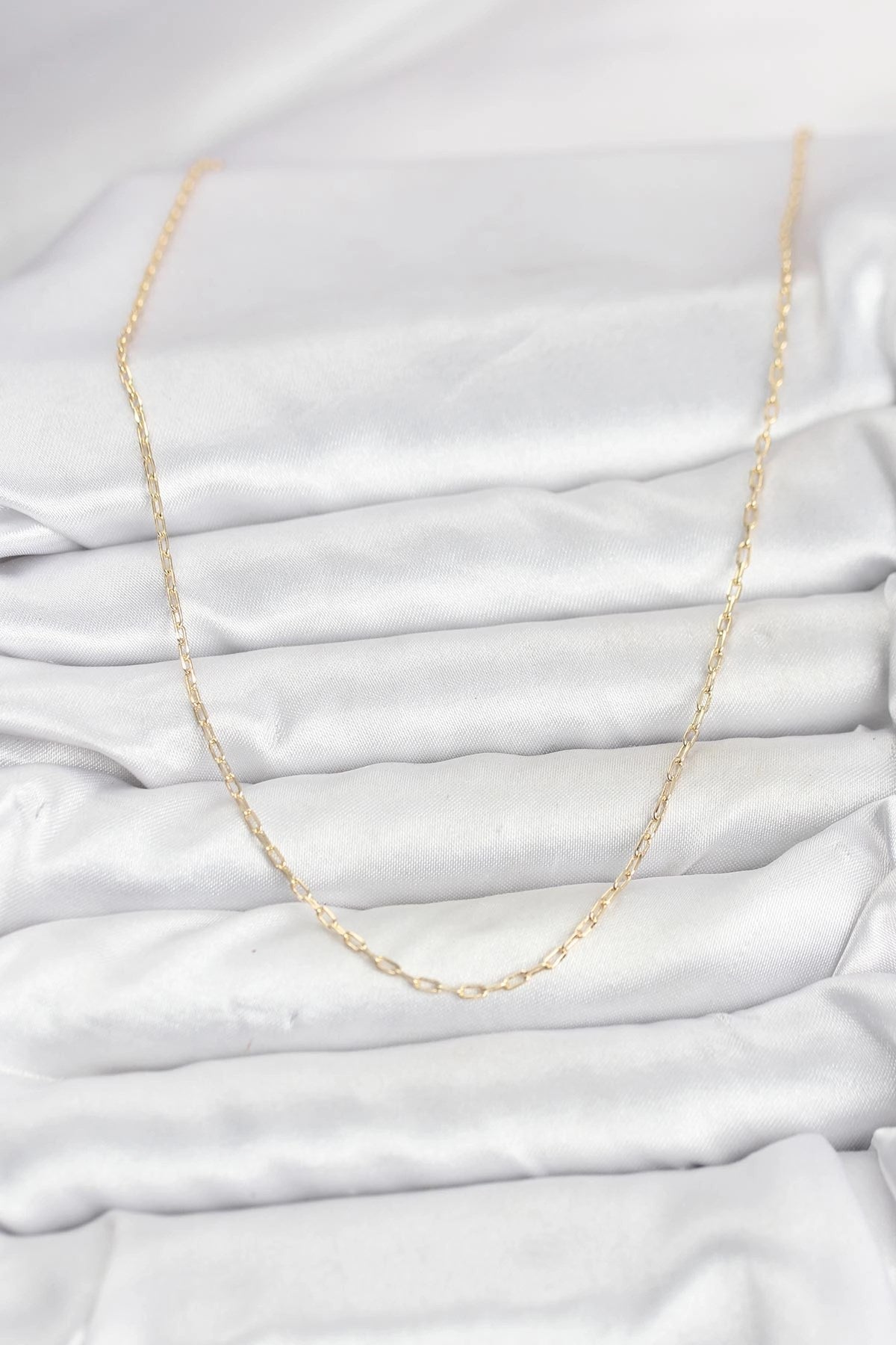 Mey İthalat® CM 14K Gold Renk Ataç Zincir Model 60 cm Kadın Kolye