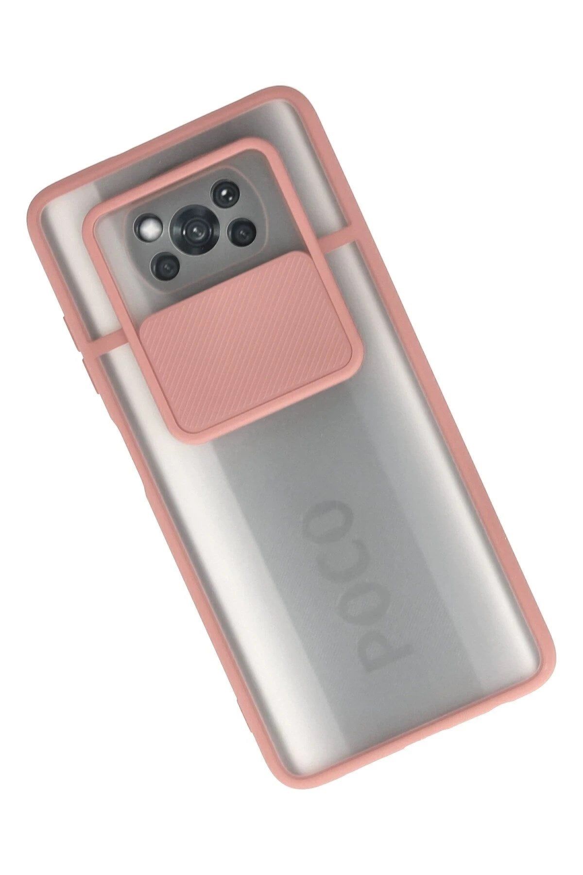 Mey İthalat® Pocophone X3 Kılıf Palm Buzlu Kamera Sürgülü Silikon - Pembe