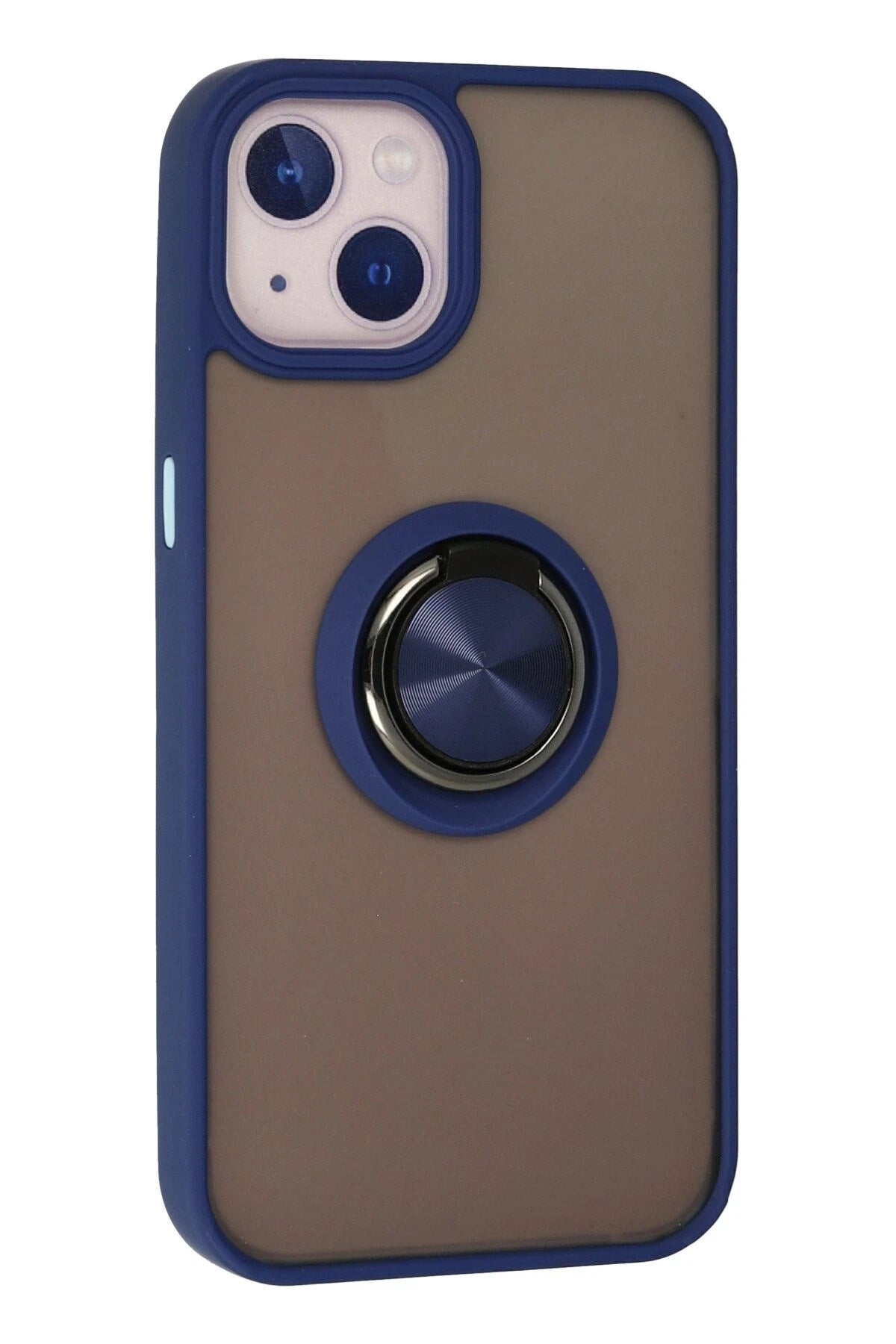 Mey İthalat® iPhone 15 Kılıf Montreal Yüzüklü Silikon Kapak - Lacivert