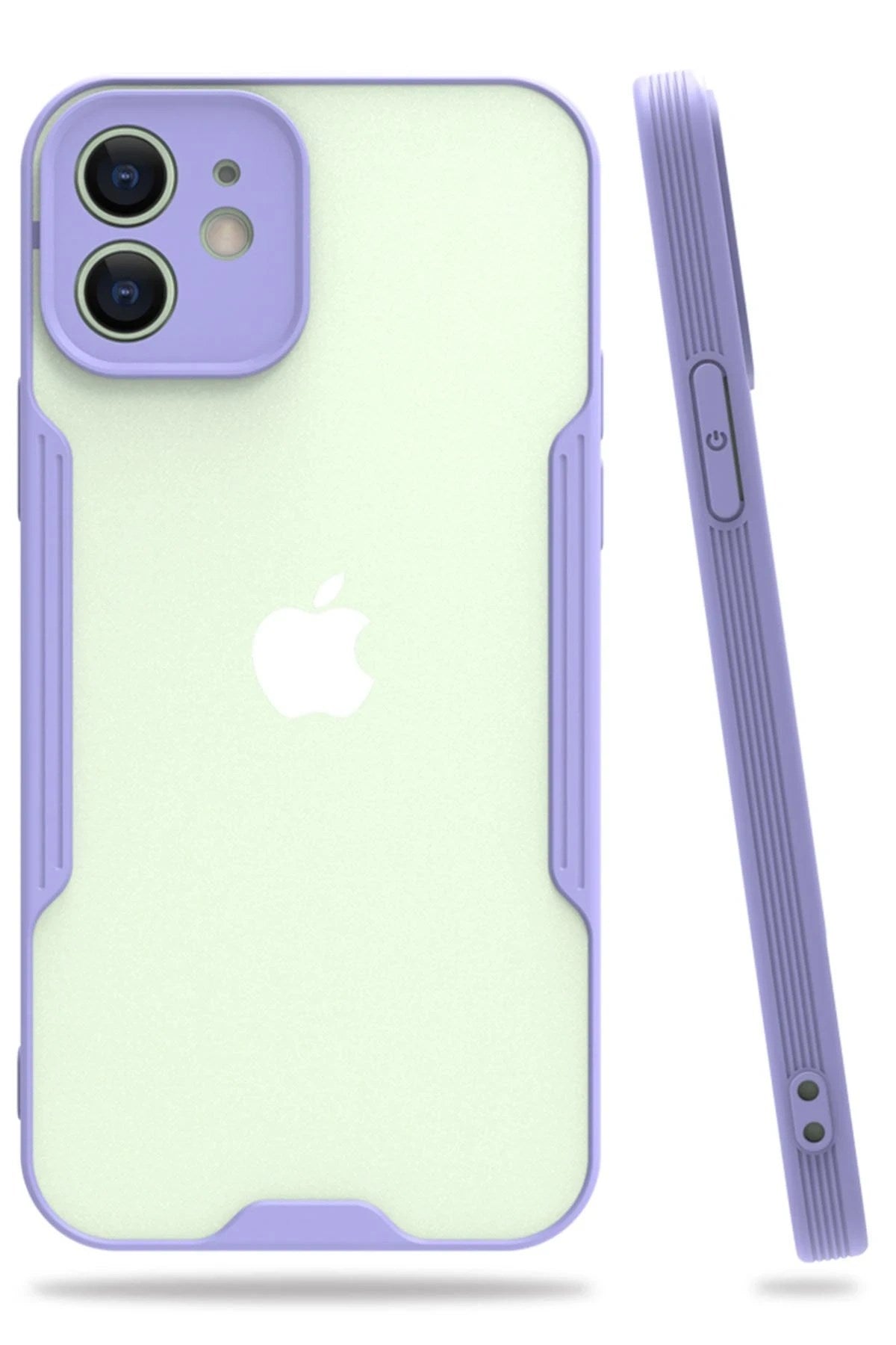 Mey İthalat® iPhone 12 Kılıf Platin Silikon - Lila