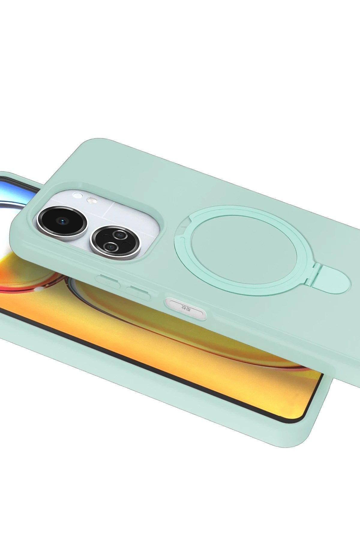 Mey İthalat® Redmi 13C Regal Magsafe Standlı Kapak - Su Yeşili