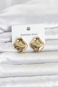 Mey İthalat® 316L Çelik Gold Renk Plaka Model Kadın Küpe