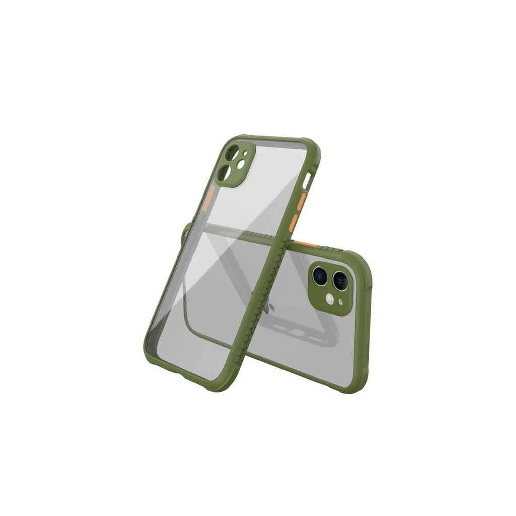 Mey İthalat® iPhone 12 Mini Kılıf Miami Şeffaf Silikon - Koyu Yeşil