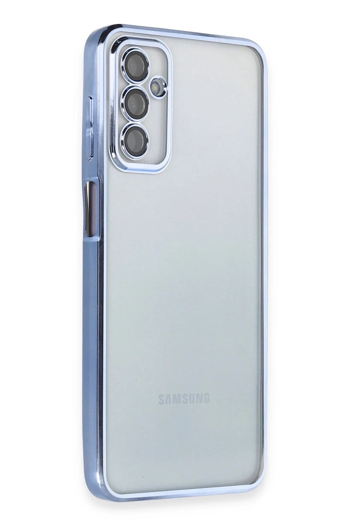 Mey İthalat® Samsung Galaxy M23 Kılıf Lensli Silikon - Açık Mavi