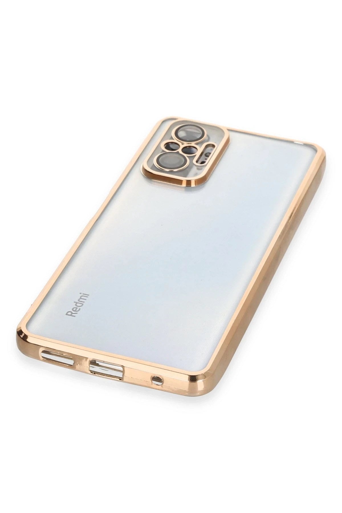 Mey İthalat® Redmi Note 10 Pro Kılıf Lensli Silikon - Gold