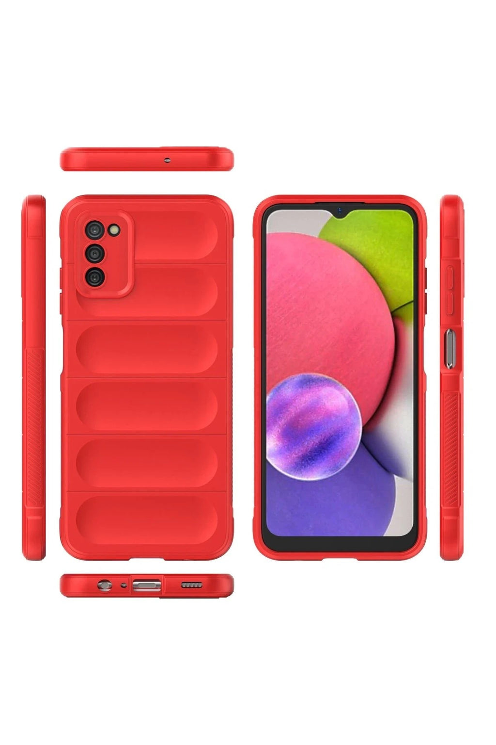 Mey İthalat® Samsung Galaxy A03S Kılıf Optimum Silikon - Kırmızı
