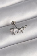 Mey İthalat® 316L Çelik Gümüş Renk Zirkon Taşlı Tragus Piercing