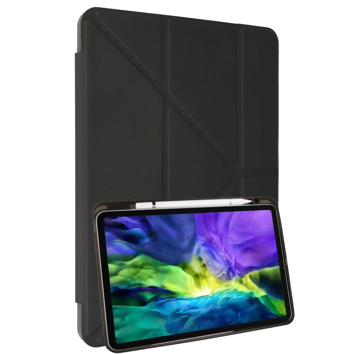 Mey İthalat® Samsung Galaxy P610 Tab S6 Lite 10.4 Kılıf Kalemlikli Mars Tablet Kılıfı - Koyu Gri