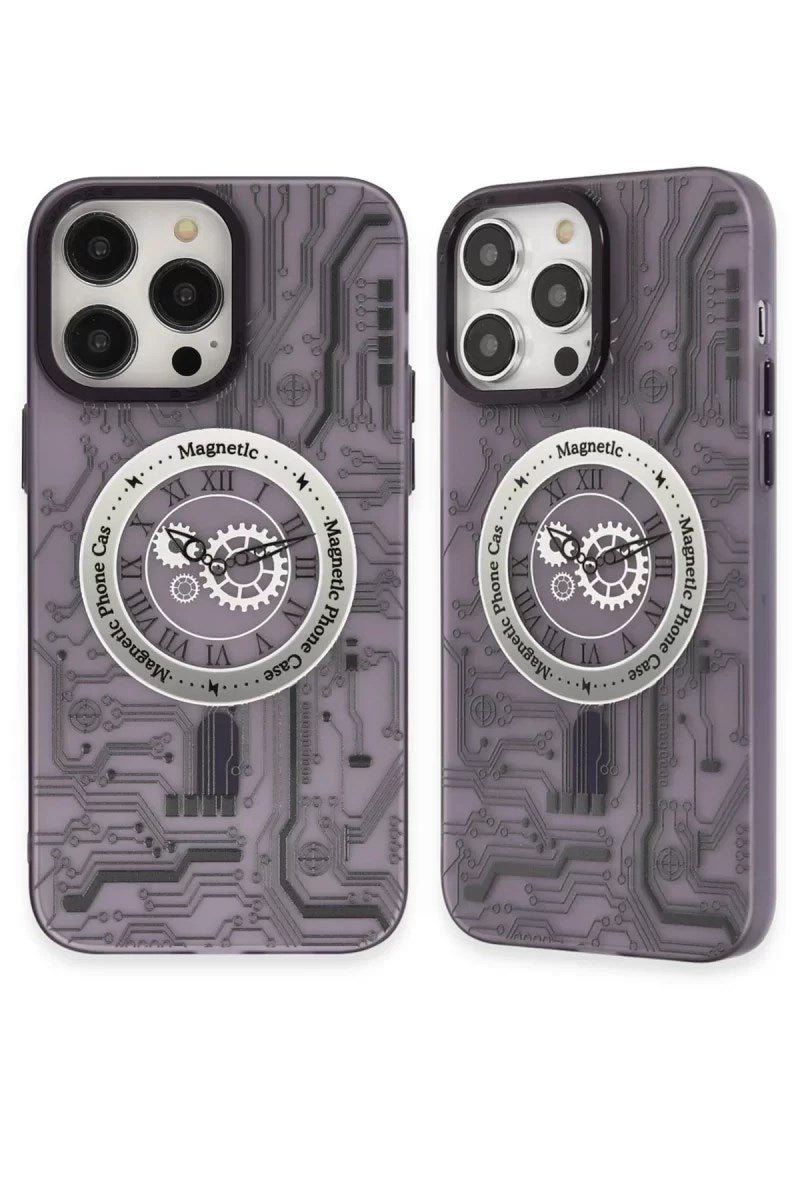 Mey İthalat® iPhone 14 Pro Kılıf Apollo Magneticsafe Desenli Kapak - Apollo Mor - 5