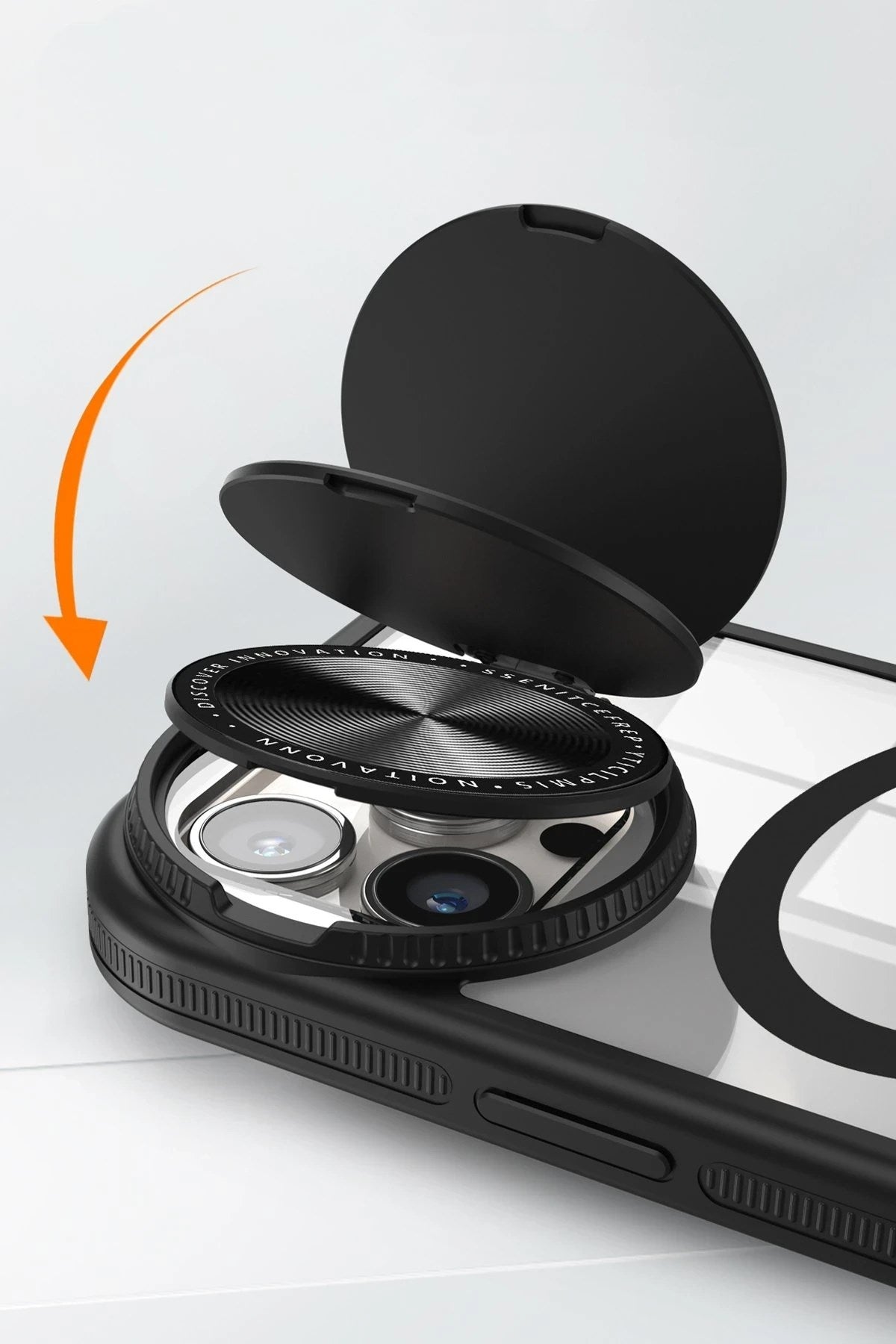 Mey İthalat® iPhone 15 Pro Max Kılıf Teleskop Lens Magsafe Silikon Kapak - Lacivert