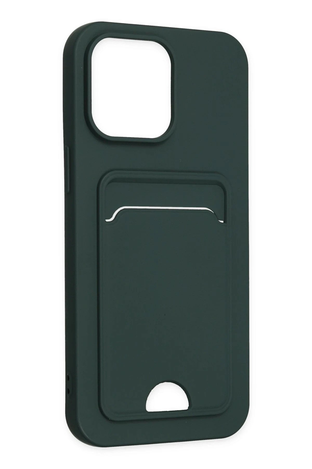 Mey İthalat® iPhone 14 Pro Kılıf Kelvin Kartvizitli Silikon - Koyu Yeşil