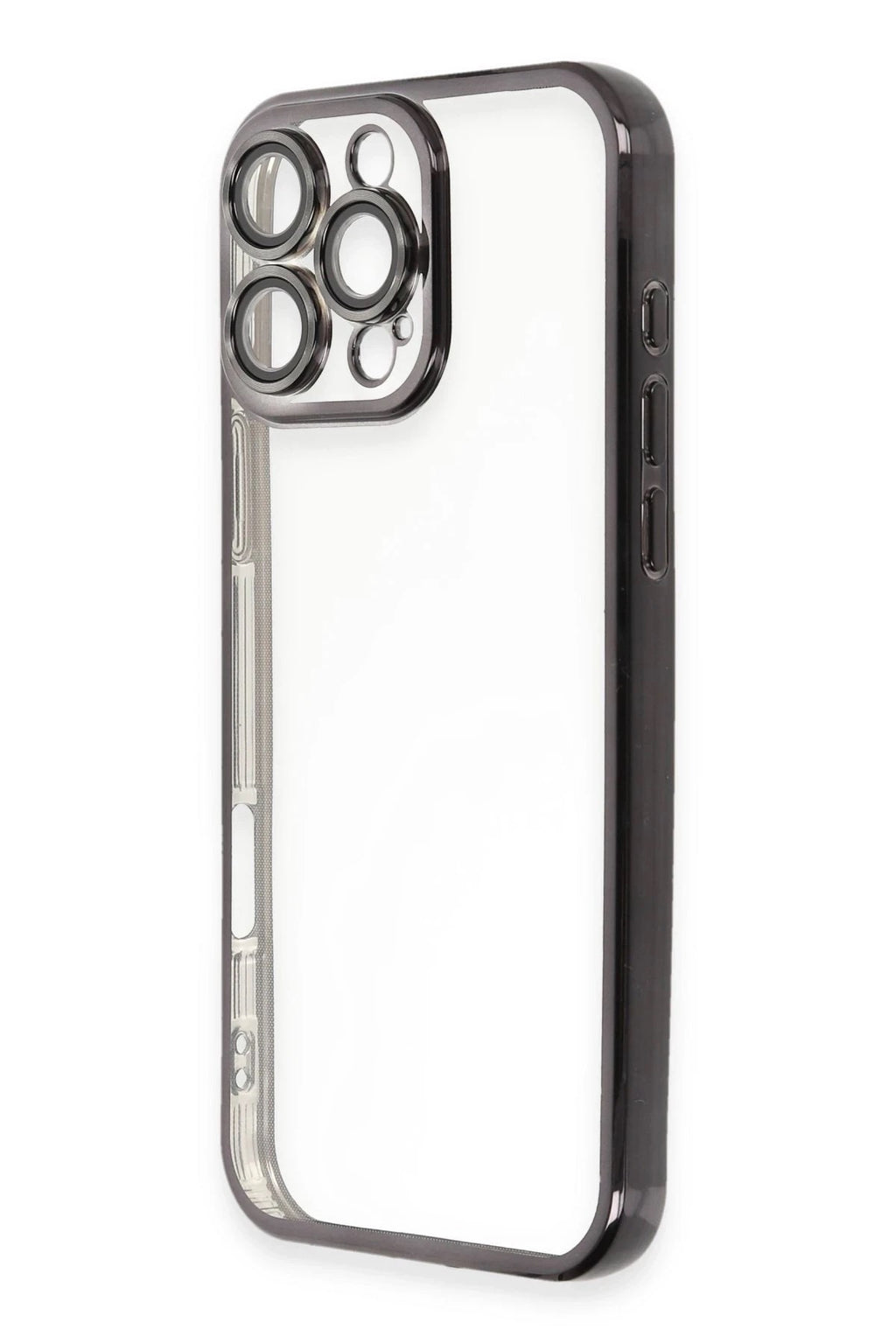 Mey İthalat® iPhone 16 Pro Max Kılıf Lensli Silikon - Siyah