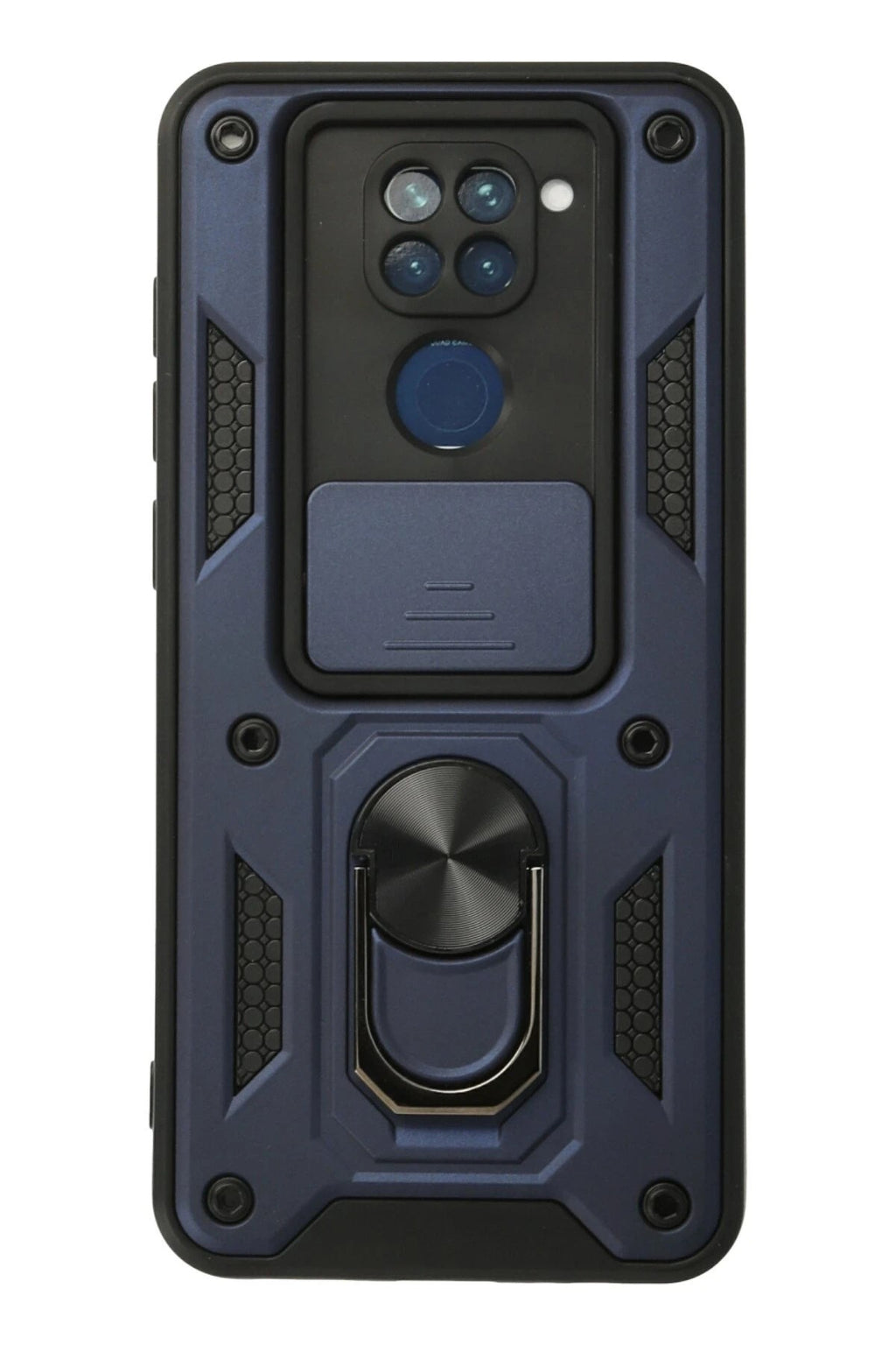 Mey İthalat® Redmi Note 9 Kılıf Pars Lens Yüzüklü Silikon - Lacivert
