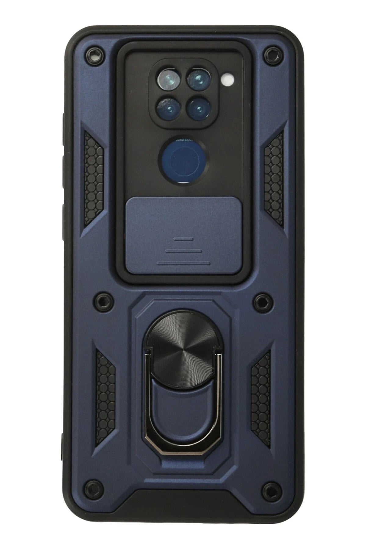 Mey İthalat® Redmi Note 9 Kılıf Pars Lens Yüzüklü Silikon - Lacivert