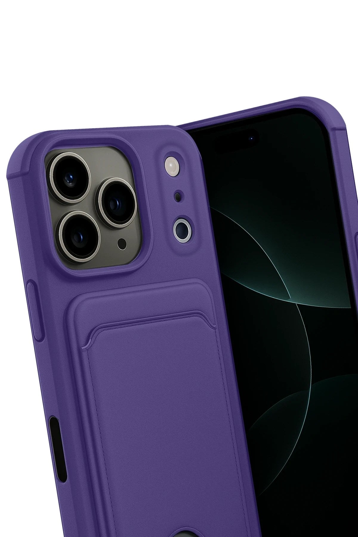 Mey İthalat® iPhone 17 Pro Kelvin Kartvizitli Silikon - Derin Mor