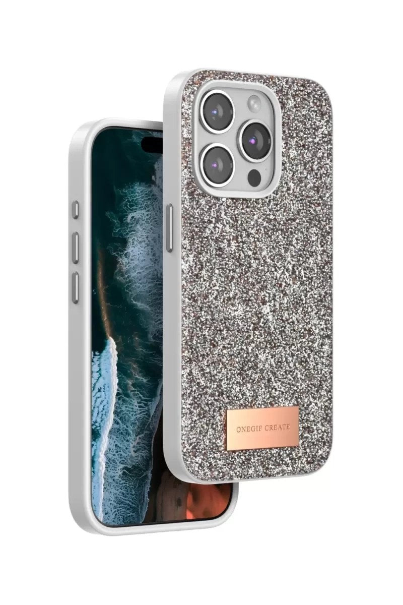Mey İthalat® iPhone 15 Pro Max Bright Simli Kapak - Gold