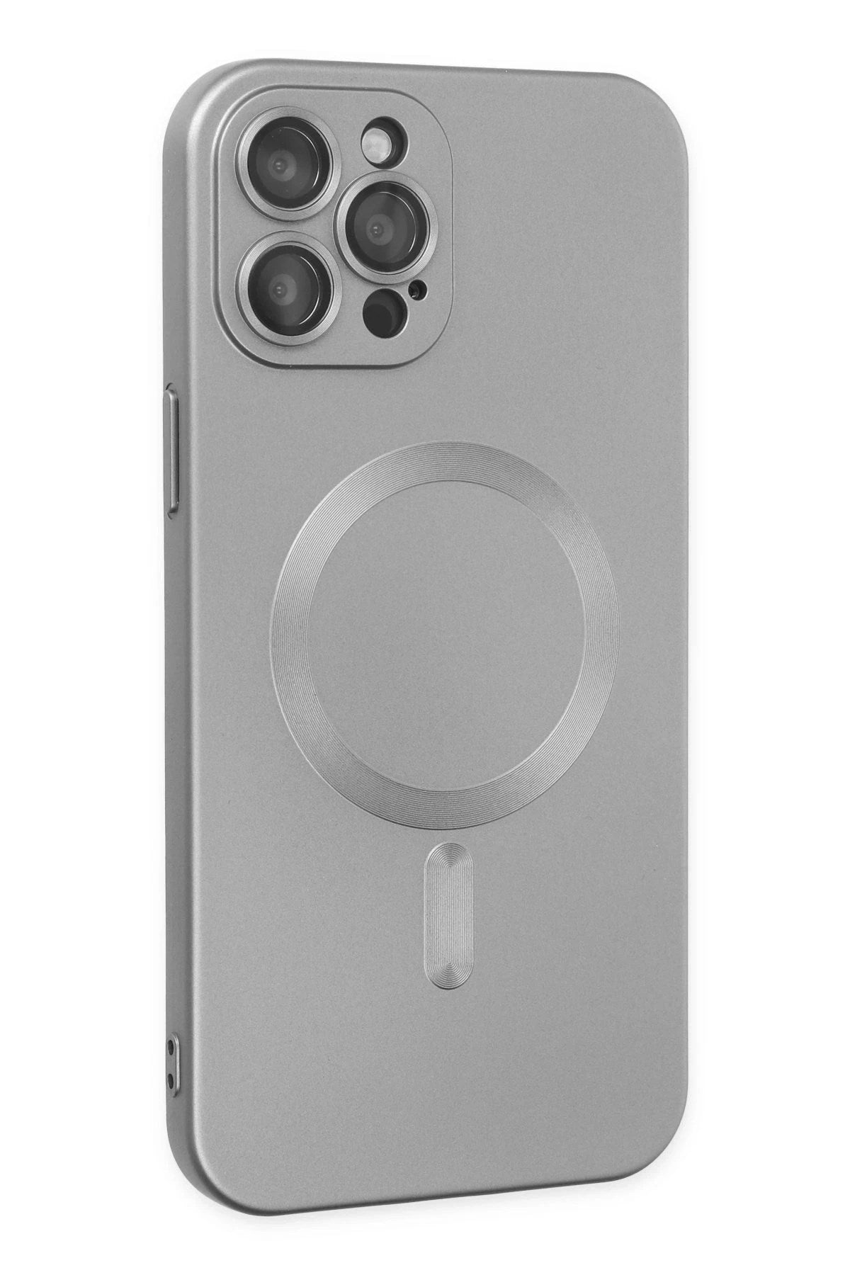 Mey İthalat® iPhone 12 Pro Max Kılıf Moshi Lens Magneticsafe Silikon - Gümüş
