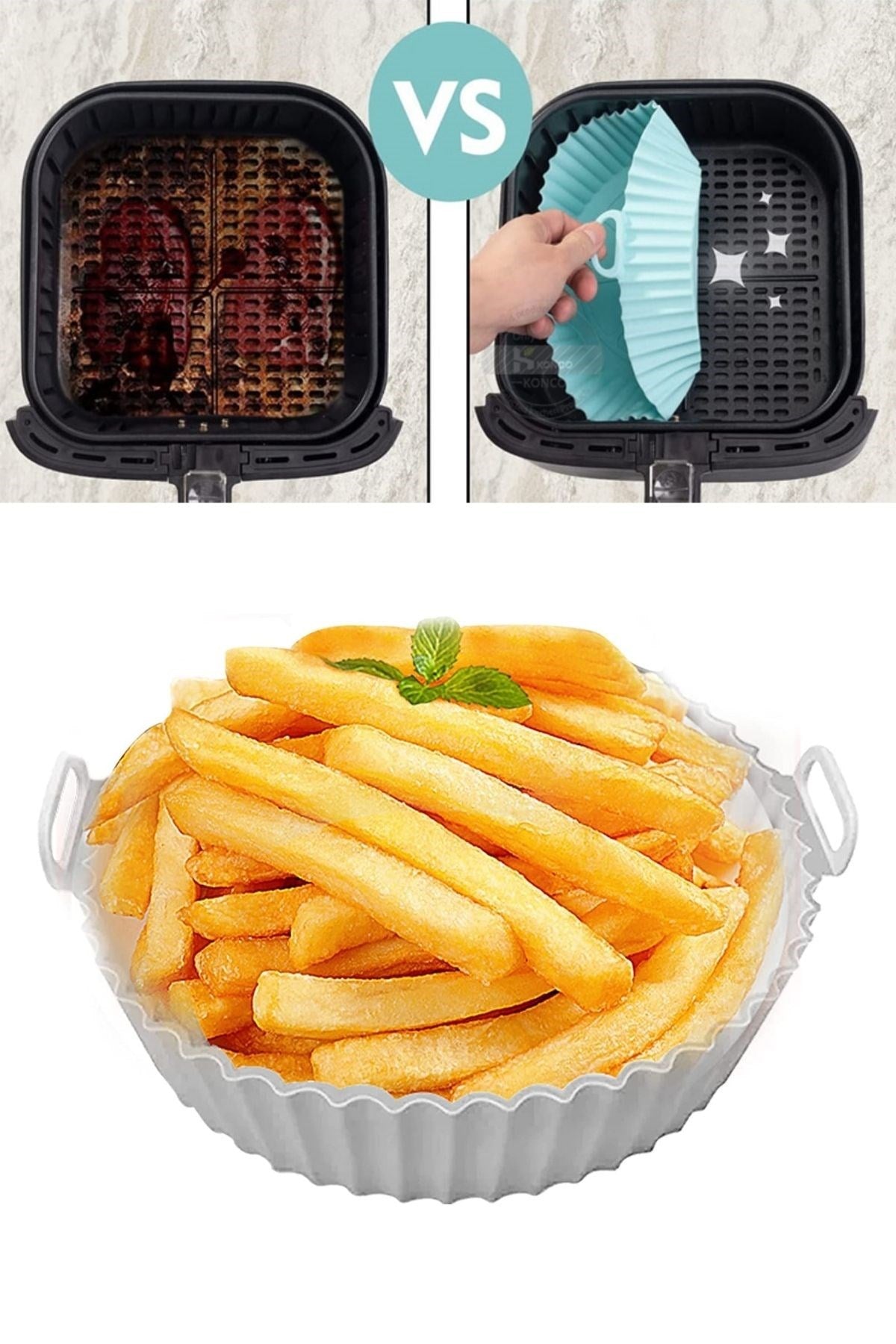 Renkli Isıya Dayanıklı Yıkanılabilir Silikon Fırın Ve Airfryer Yuvarlak Pişirme Matı 20 Cm