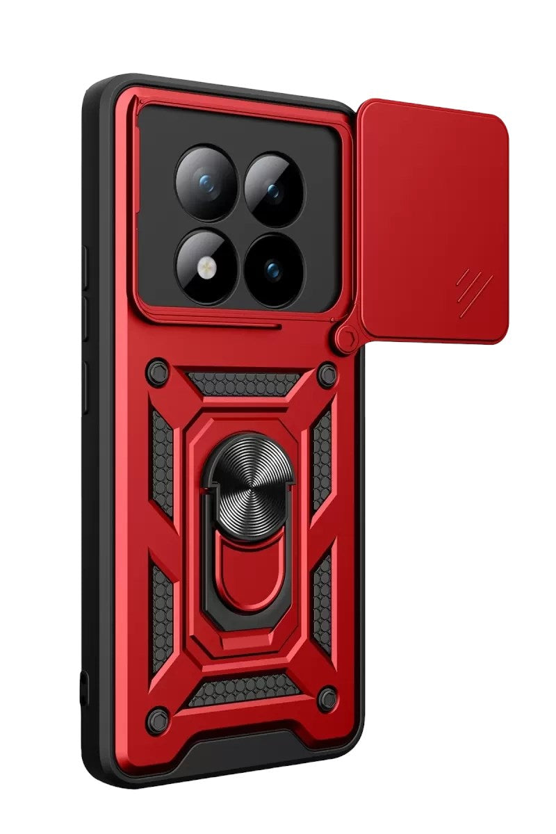 Mey İthalat® Redmi Note 15 Pro 4G Pars Lens Yüzüklü Silikon - Kırmızı
