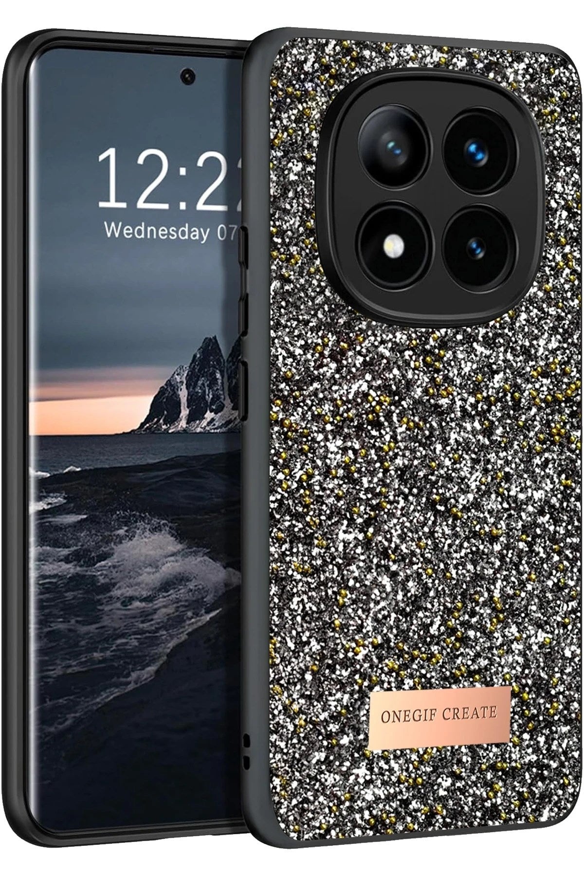 Mey İthalat® Redmi Note 14 Pro 4G Bright Simli Kapak - Gümüş