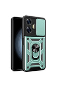 Mey İthalat® Realme C55 Kılıf Pars Lens Yüzüklü Silikon - Yeşil