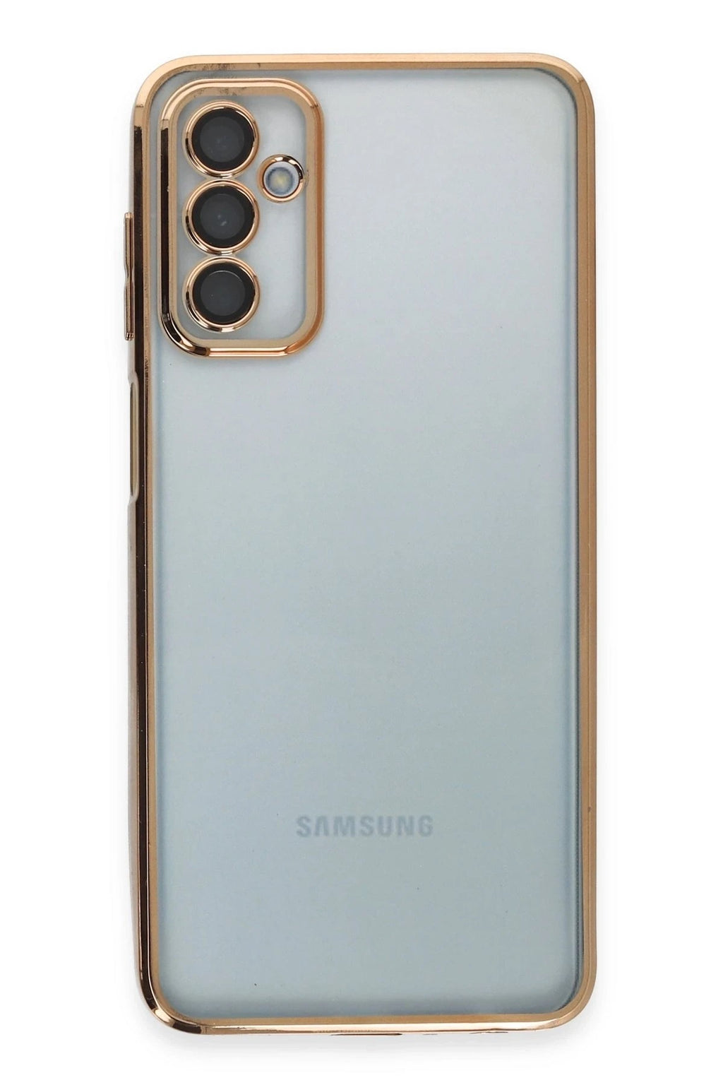 Mey İthalat® Samsung Galaxy M23 Kılıf Lensli Silikon - Gold
