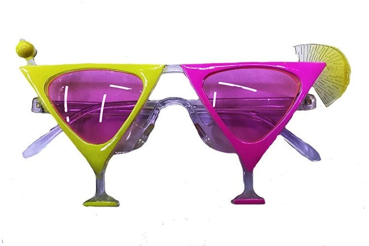 Mey İthalat® Sarı Pembe Renk Martini Parti Gözlüğü