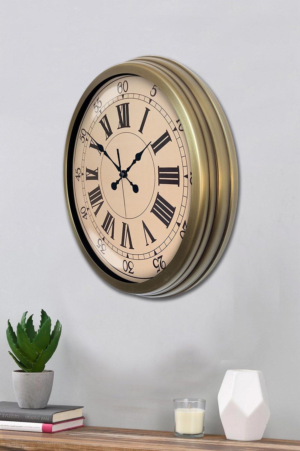 Nostalji Stil 40 Cm Metal Eskitme Duvar Saati