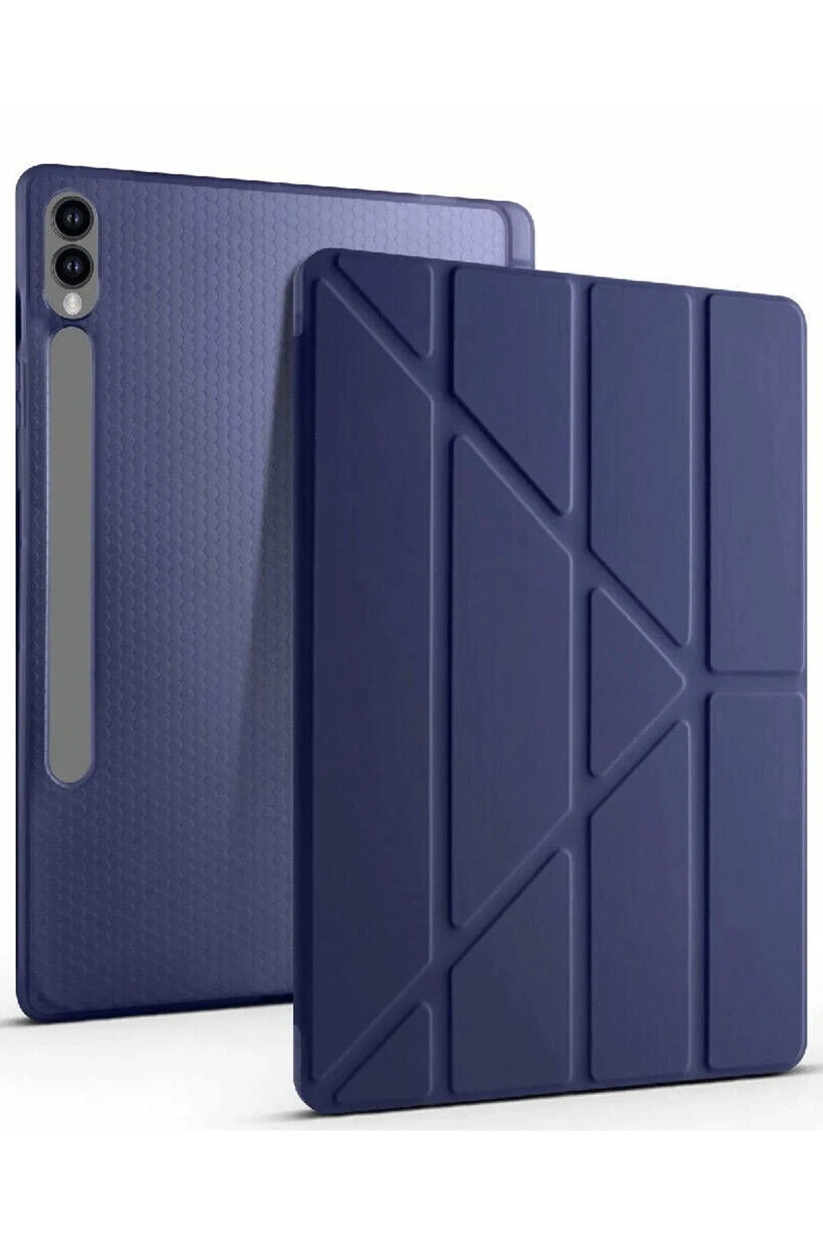 Mey İthalat® Samsung Galaxy X610 Tab S9 FE Plus 12.4 Kılıf Kalemlikli Mars Tablet Kılıfı - Lacivert