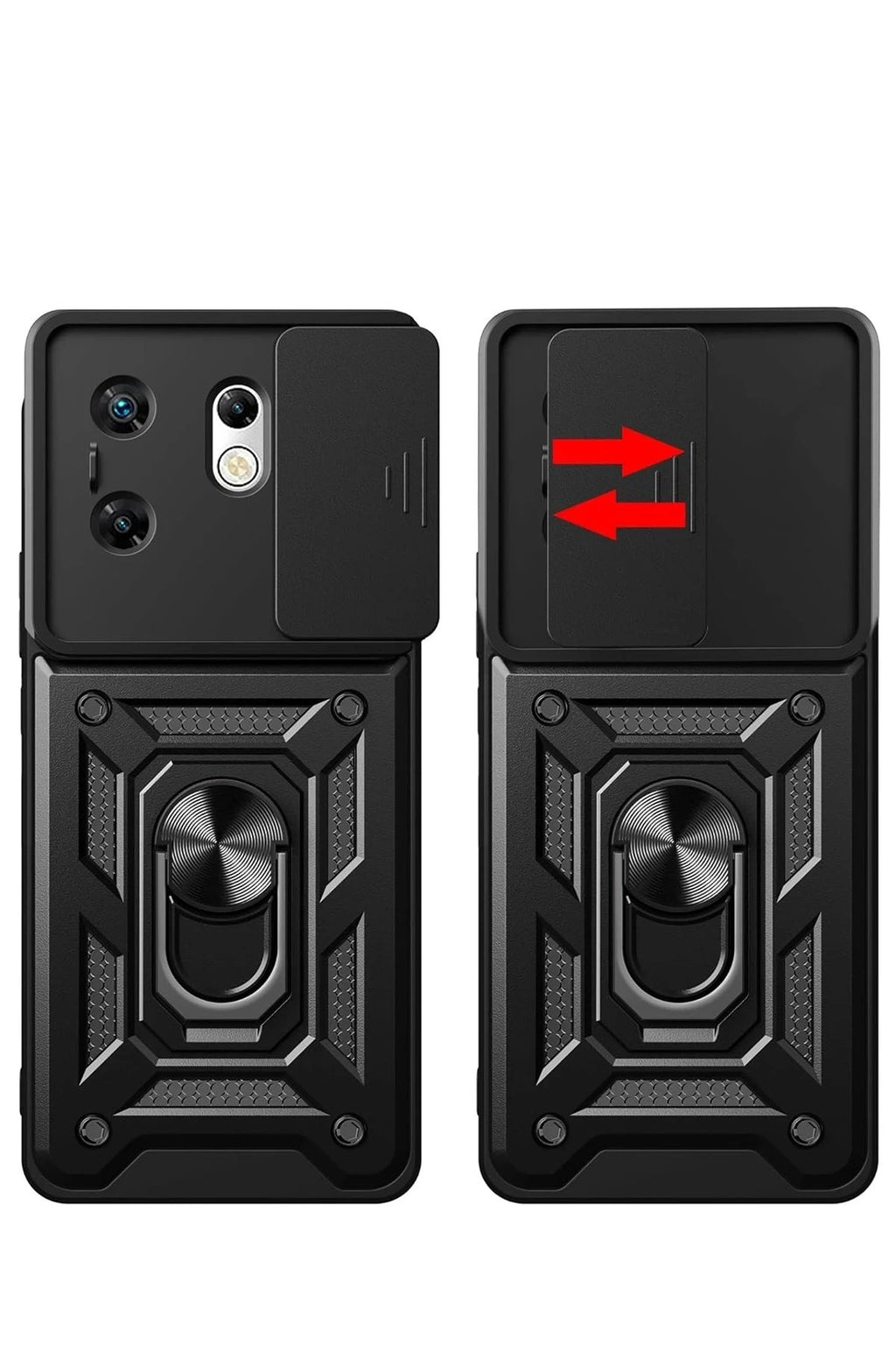 Mey İthalat® İnfinix Zero 30 4G Kılıf Pars Lens Yüzüklü Silikon - Kırmızı