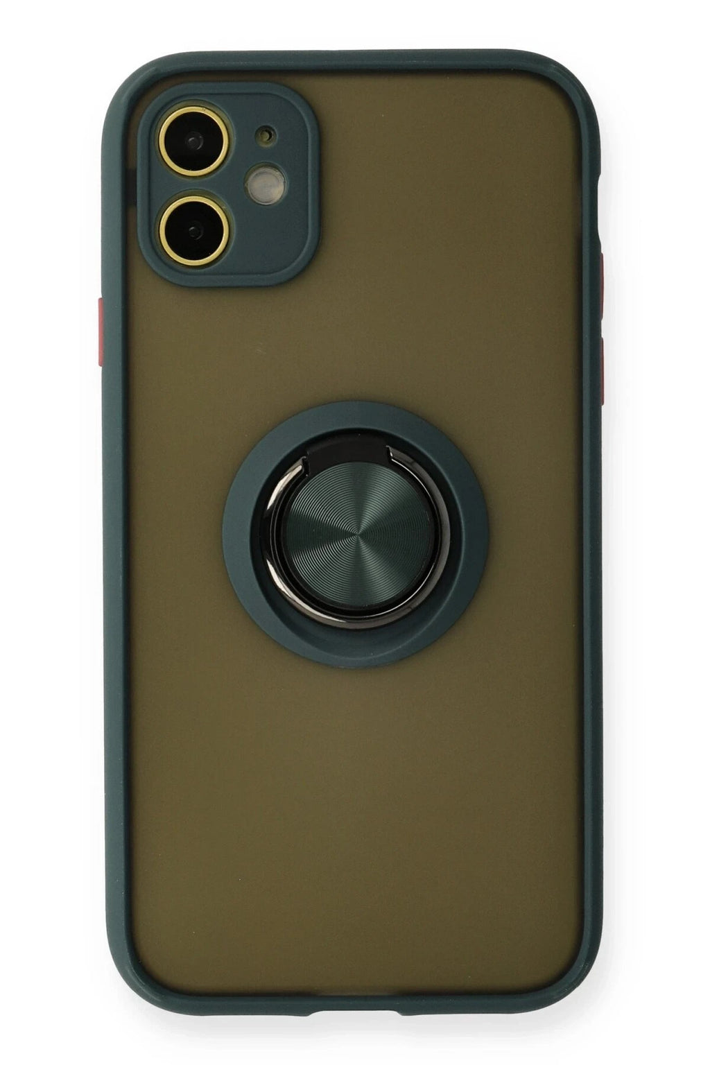 Mey İthalat® iPhone 11 Kılıf Montreal Yüzüklü Silikon Kapak - Yeşil