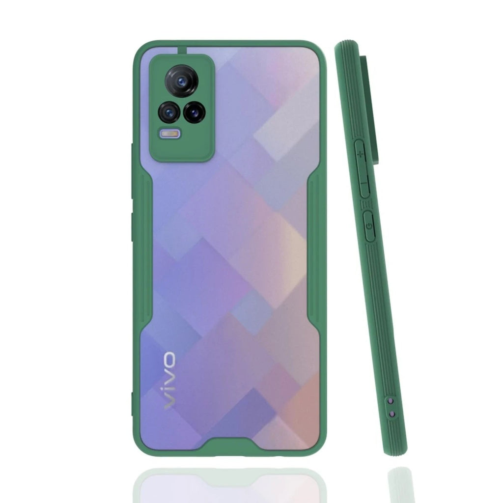 Mey İthalat® Vivo V21e Kılıf Platin Silikon - Yeşil