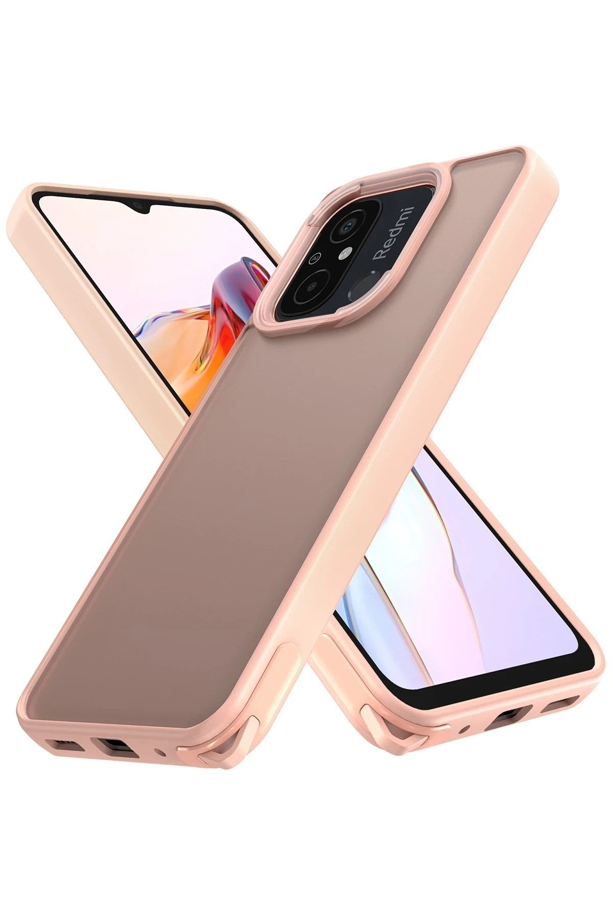 Mey İthalat® Redmi 12C Kılıf Elegant Kapak - Pudra