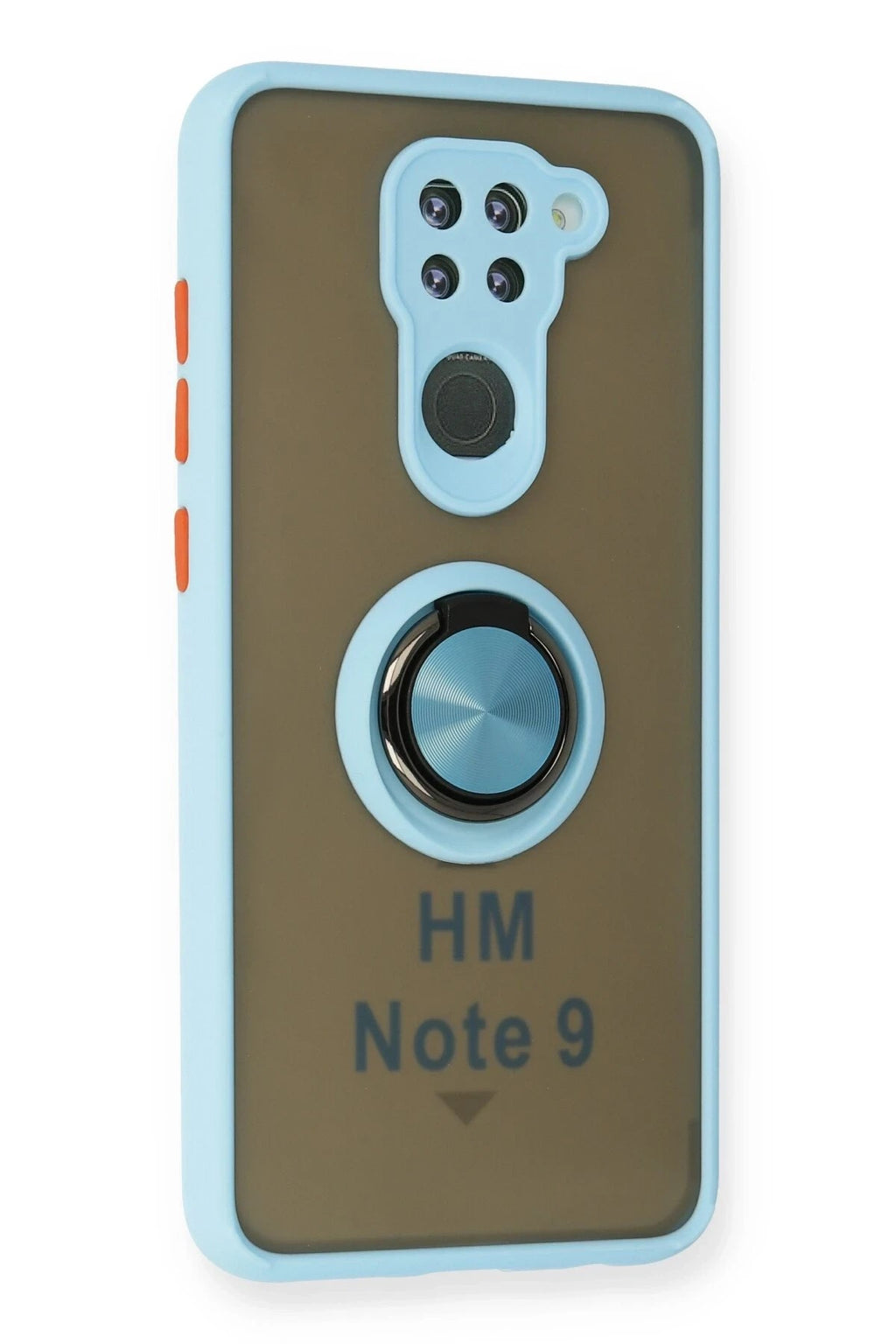 Mey İthalat® Redmi Note 9 Kılıf Montreal Yüzüklü Silikon Kapak - Buz Mavi