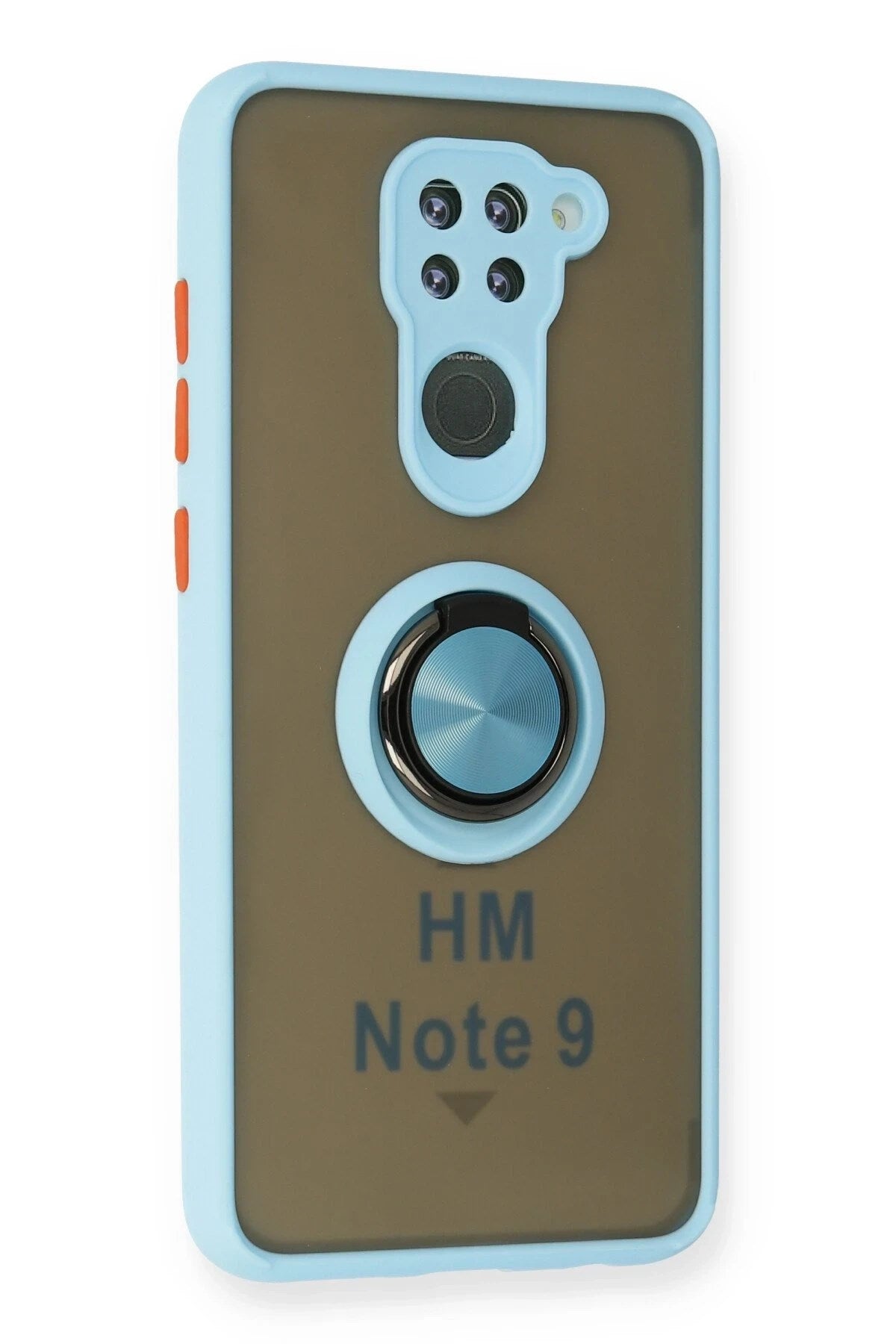 Mey İthalat® Redmi Note 9 Kılıf Montreal Yüzüklü Silikon Kapak - Buz Mavi