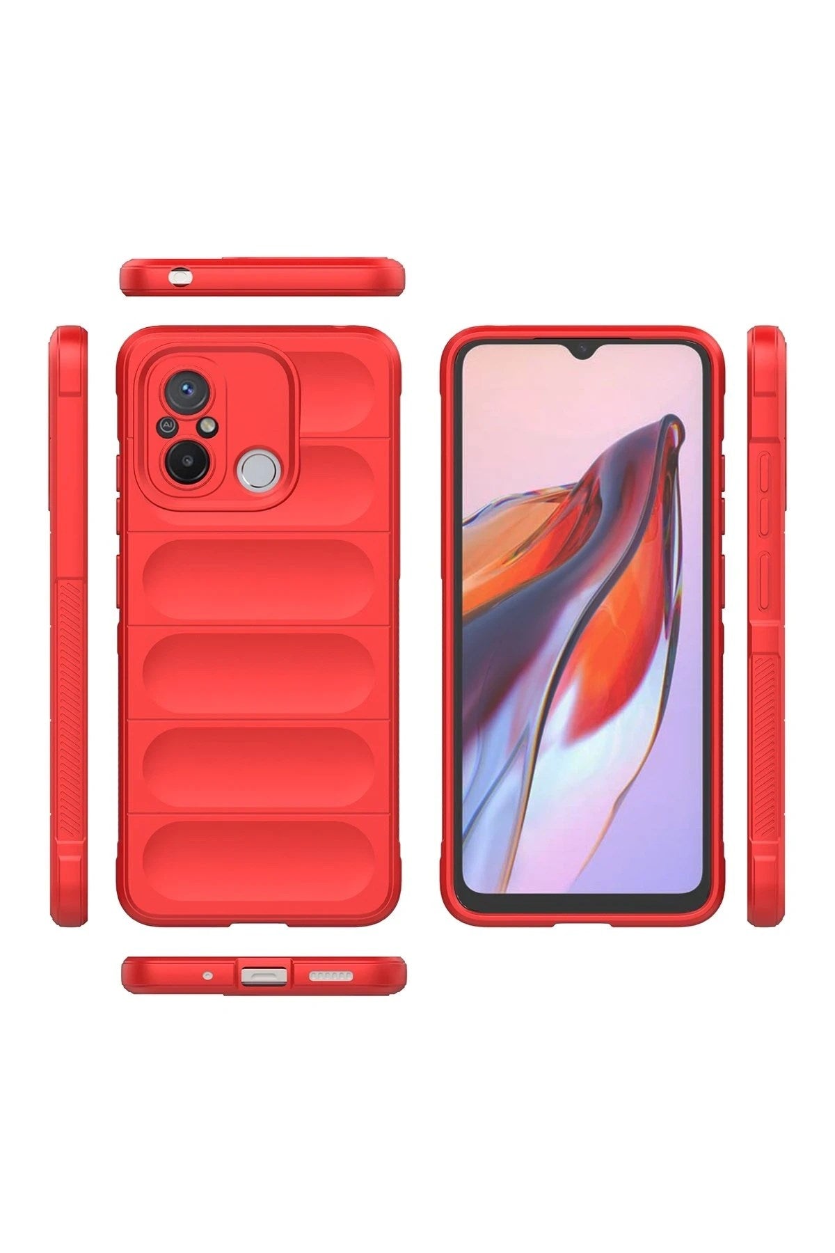 Mey İthalat® Redmi 12C Kılıf Optimum Silikon - Kırmızı