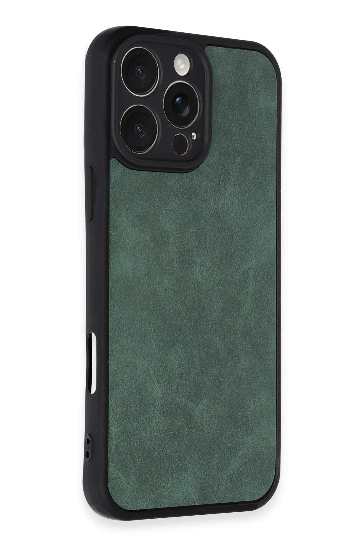 Mey İthalat® iPhone 16 Pro Kılıf Aras Deri Kapak - Koyu Yeşil