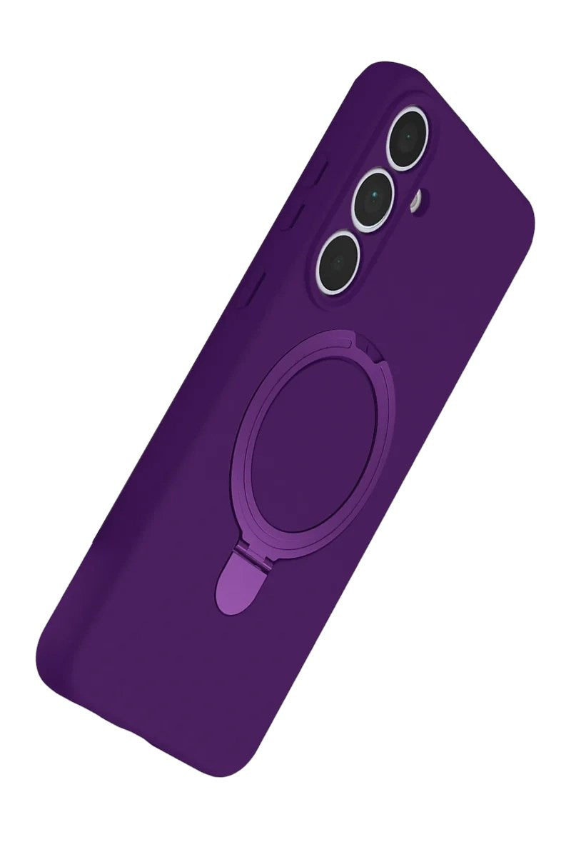 Mey İthalat® Samsung Galaxy S24 FE Regal Magsafe Standlı Kapak - Derin Mor