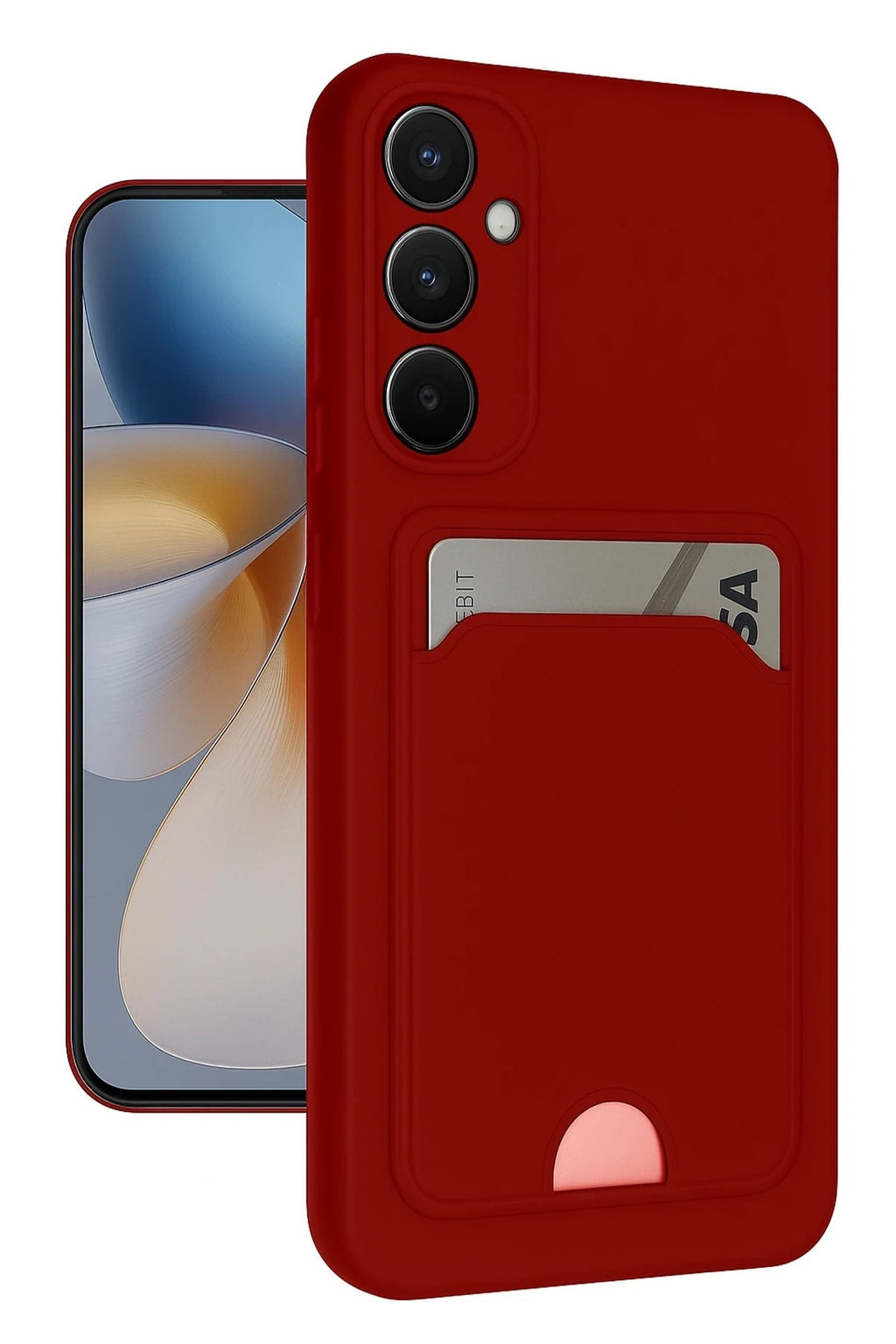 Mey İthalat® Samsung Galaxy S24 FE Kılıf Kelvin Kartvizitli Silikon - Kırmızı