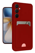 Mey İthalat® Samsung Galaxy S24 FE Kılıf Kelvin Kartvizitli Silikon - Kırmızı
