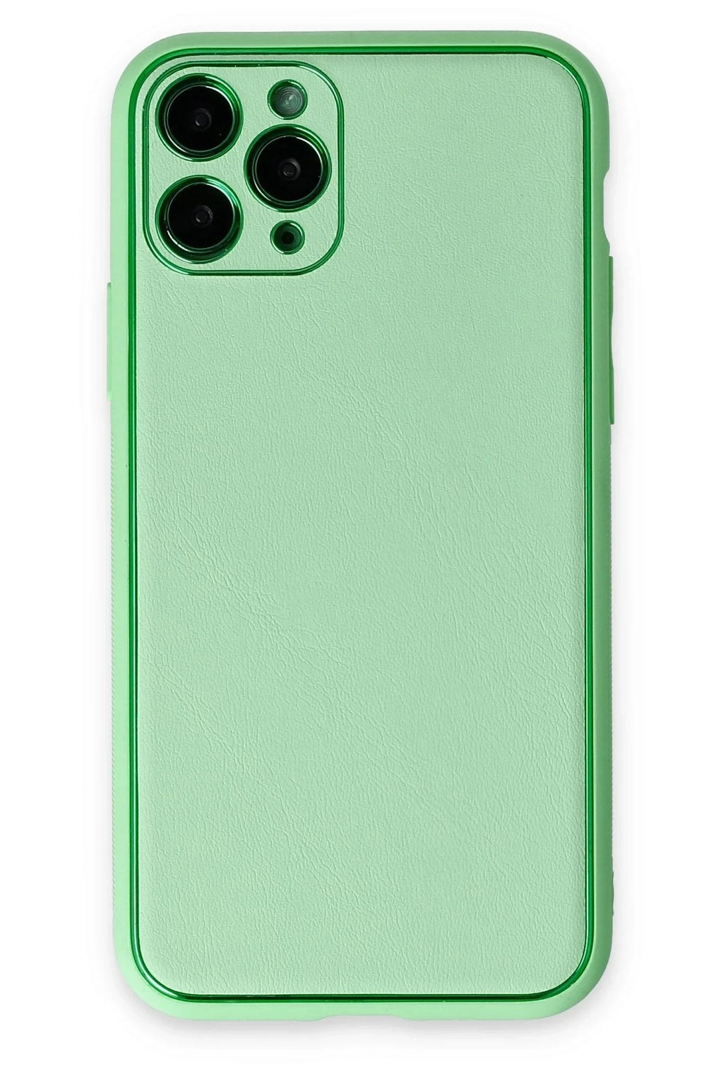 Mey İthalat® iPhone 11 Pro Kılıf Coco Deri Silikon Kapak - Açık Yeşil