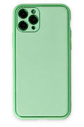 Mey İthalat® iPhone 11 Pro Kılıf Coco Deri Silikon Kapak - Açık Yeşil