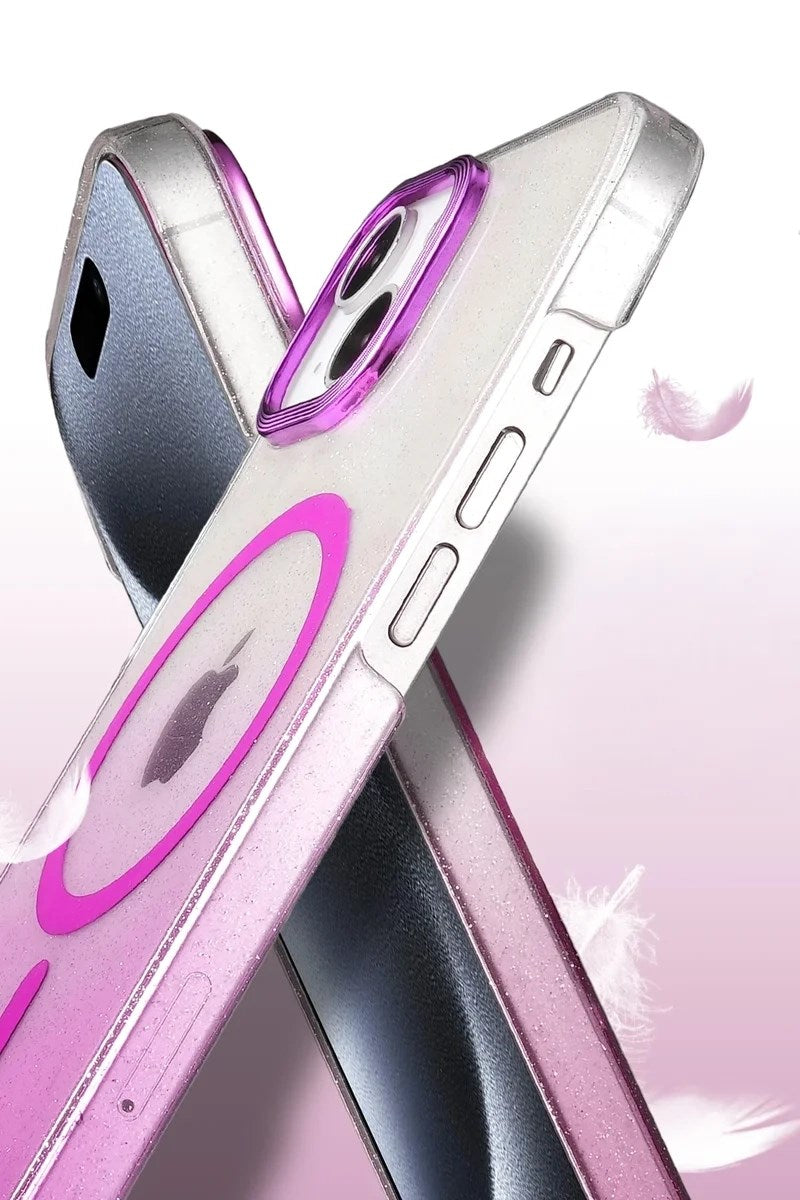Mey İthalat® iPhone 14 Glossy Magsafe Kapak - Çöl Titanyum